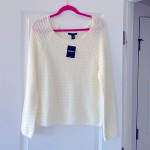 NWT!!! Forever 21 cream off the shoulder sweater. Size medium. New with tags.